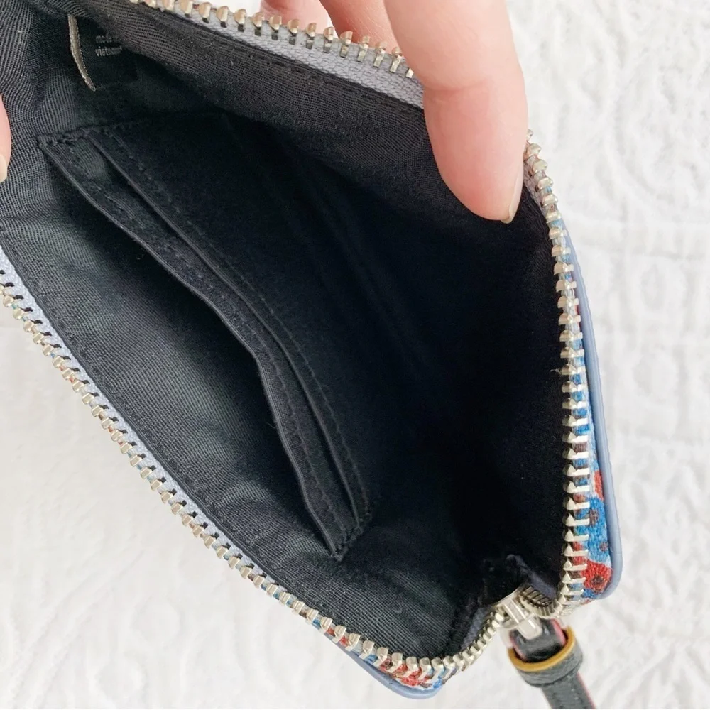 Coach Corner Zip Wristlet, Black / Multicolor‎